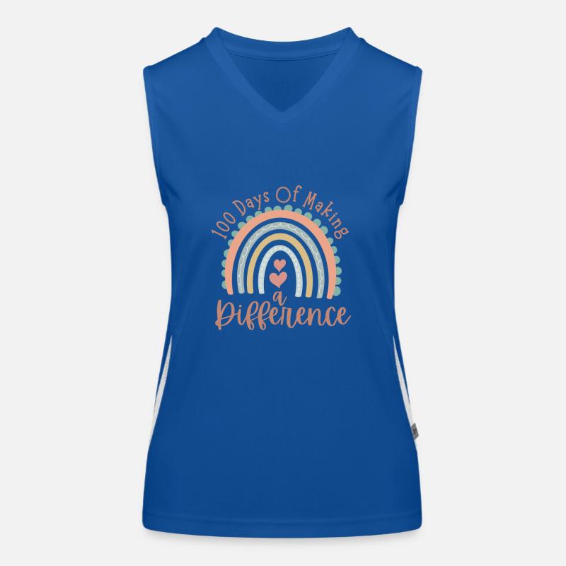100 Days Of Making A Difference Cute Rainbow Kids Women's Functional Contrast Tank Top