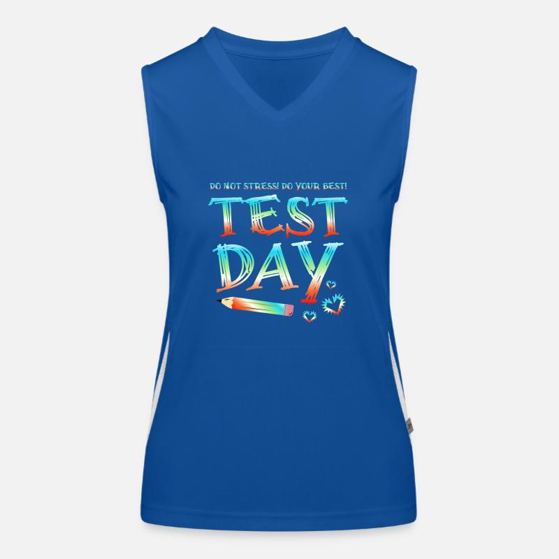 Retro Do Not Stress Do Your Best Test Day Saying Women's Functional Contrast Tank Top
