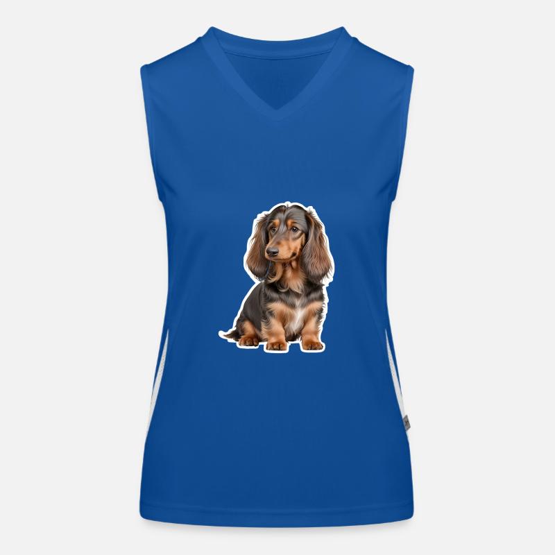 Dackel Funktionelles Kontrast-Tank Top für Frauen