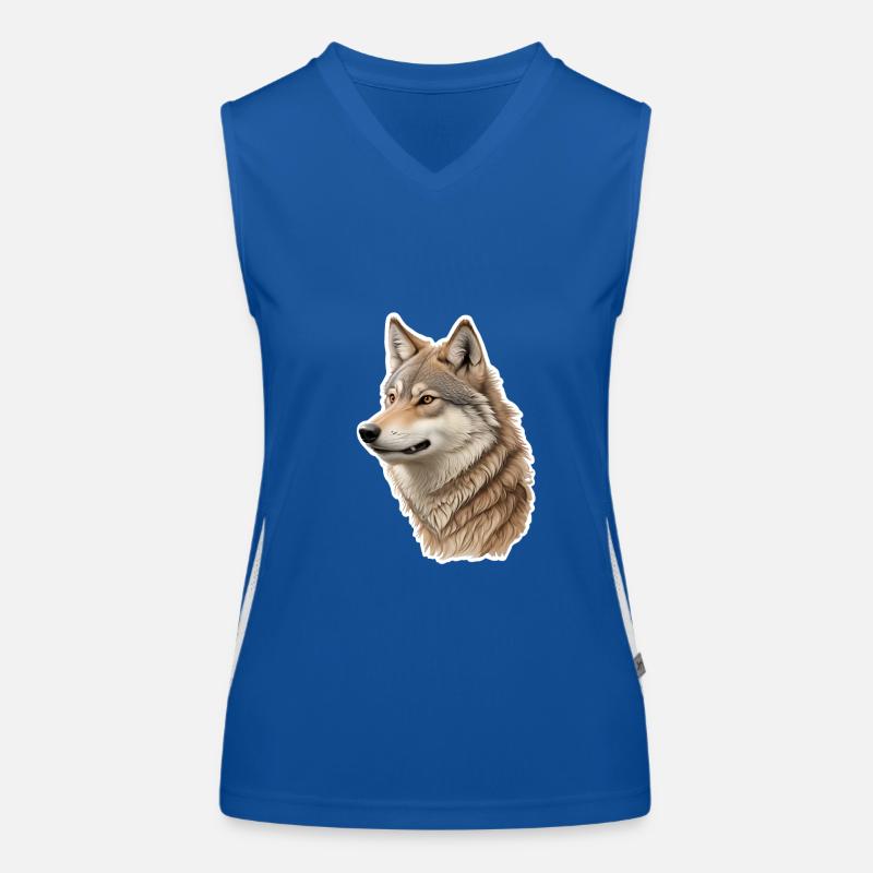 Wolf Funktionelles Kontrast-Tank Top für Frauen