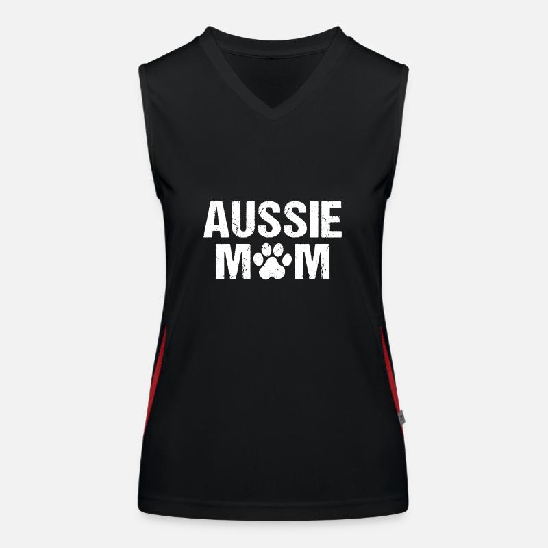 Aussie Mom Australischer Schäferhund Funktionelles Kontrast-Tank Top für Frauen