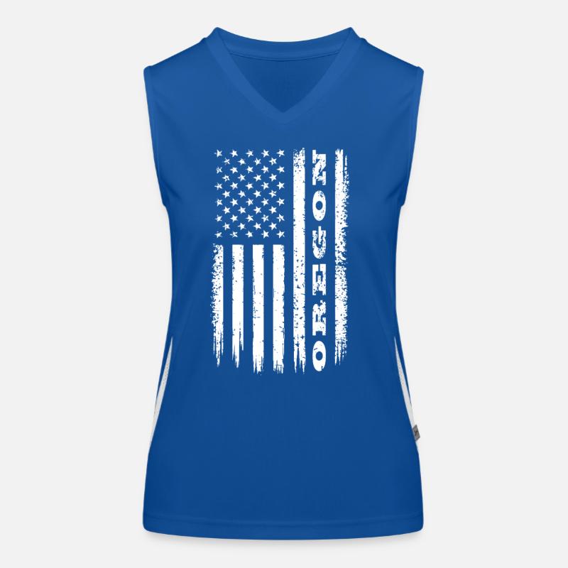 Drapeau des États-Unis Cadeau de l’État de l’Oregon Débardeur respirant contrasté Femme