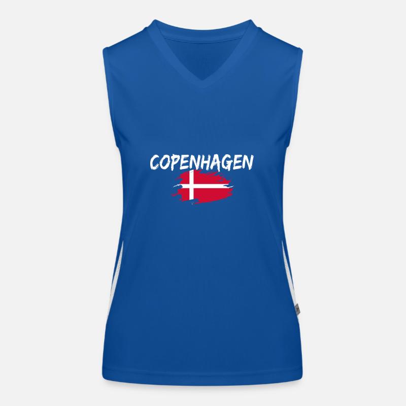 Copenhague Danemark Drapeau Copenhague Débardeur respirant contrasté Femme