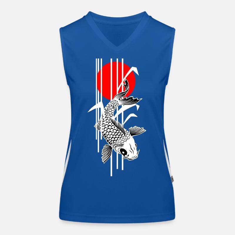 Bamboo Design - Nishikigoi - Koi Fish 2 Funktionelles Kontrast-Tank Top für Frauen