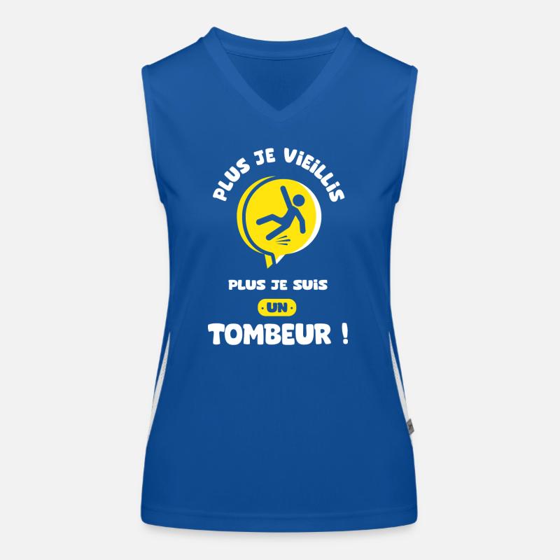 plus je vieillis plus je suis un tombeur Débardeur respirant contrasté Femme