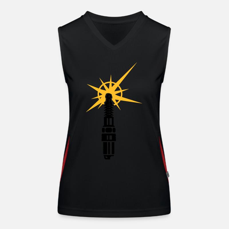Zündkerze / spark plug (b, 2c) Women's Functional Contrast Tank Top