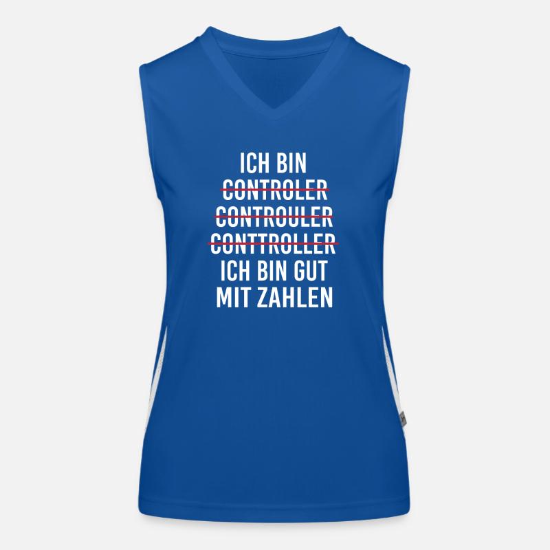 Ich bin Controller Beruf Fehler Buchstabieren Witz Funktionelles Kontrast-Tank Top für Frauen