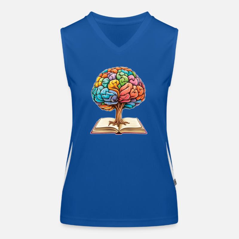 Reading Forms Mindset Growth Artwork Tree Women's Functional Contrast Tank Top