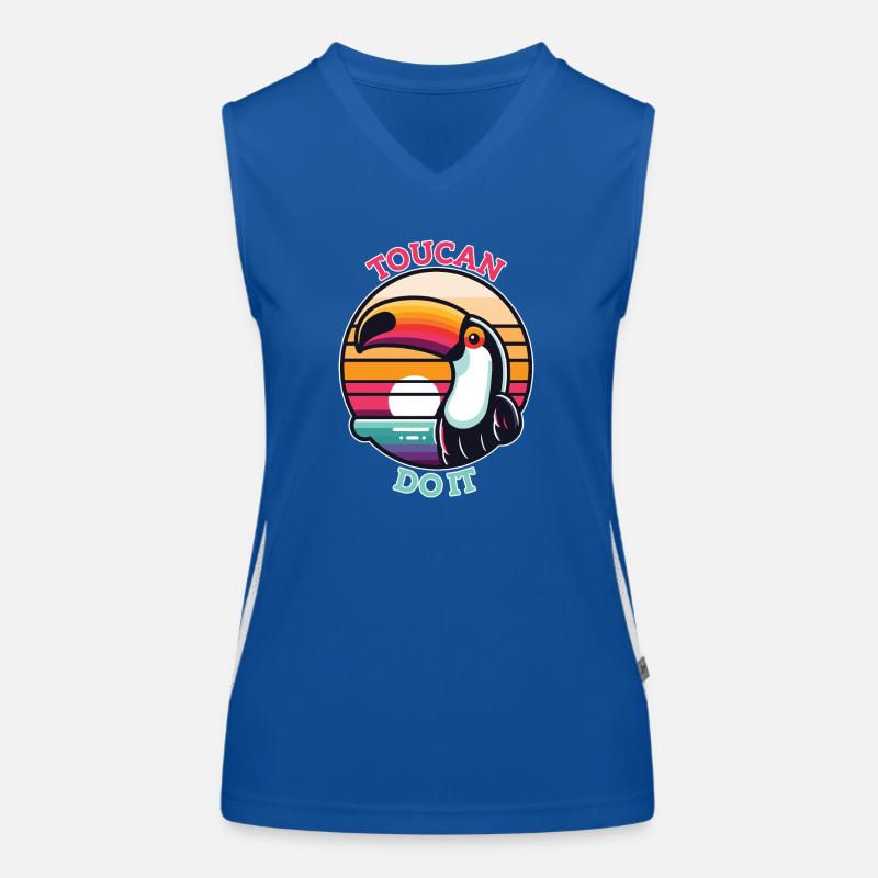 Toucan Do It - Funny Toucan Pun Women's Functional Contrast Tank Top