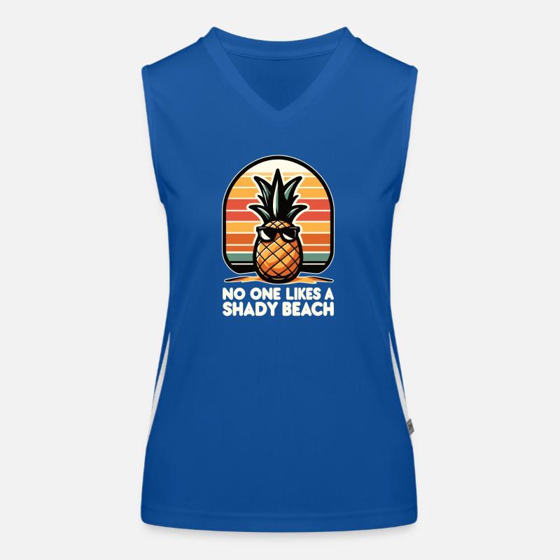 No One Likes a Shady beach Pinapple Retro Women's Functional Contrast Tank Top