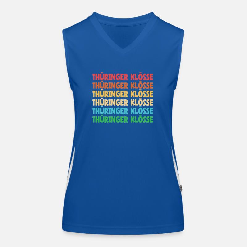 German food, dumplings, Thuringia, dialect, dialect Women's Functional Contrast Tank Top