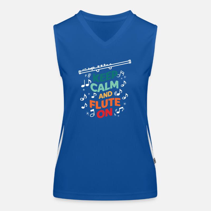 Keep Calm et flûte sur flûte transversale d’instrument Débardeur respirant contrasté Femme