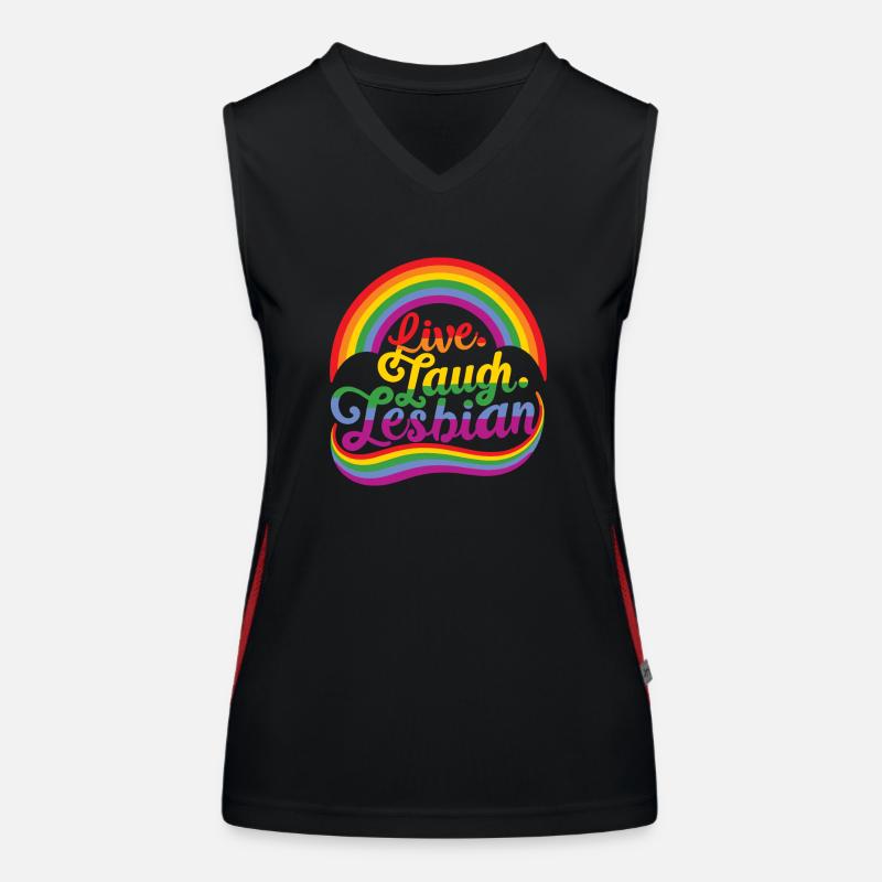 Live Lachen Lesbisch Lesbisch Pride LGBTQ+ Pride Mont Funktionelles Kontrast-Tank Top für Frauen