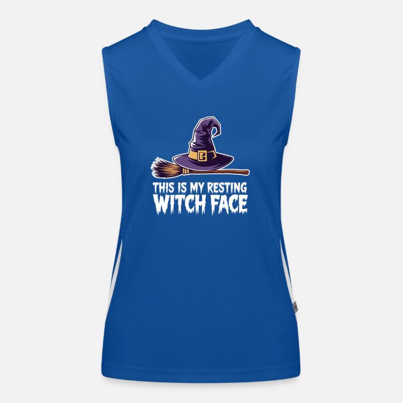 This is my resting witch face Spooky Halloween Wit Women's Functional Contrast Tank Top