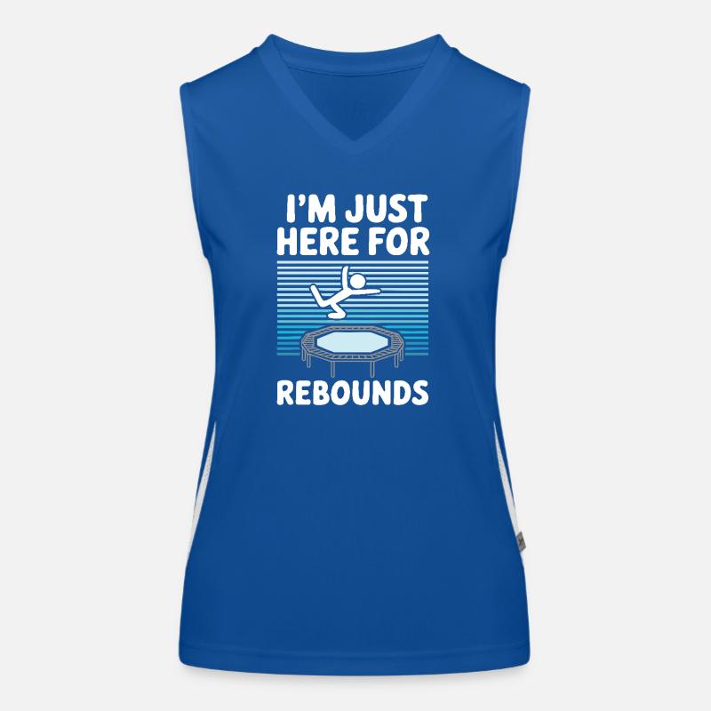 Ich bin nur hier, um zu rebounden - Trampolin-Witz Funktionelles Kontrast-Tank Top für Frauen