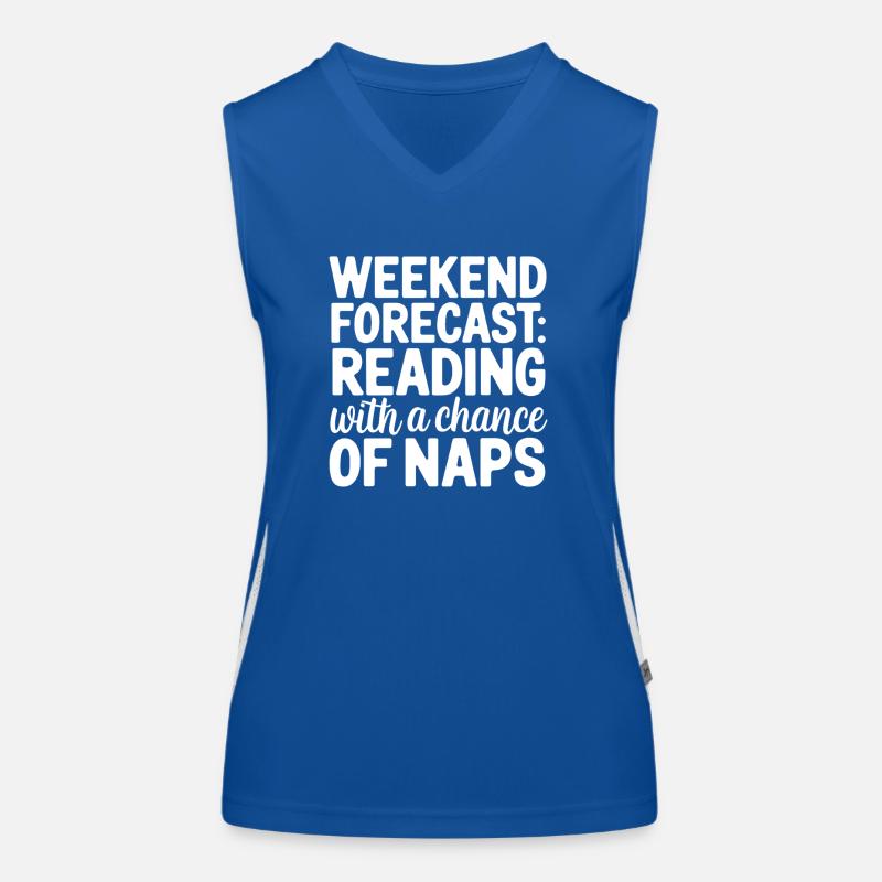 Wochenendvorhersage-Lesung mit der Möglichkeit eines Nickerchens Funktionelles Kontrast-Tank Top für Frauen