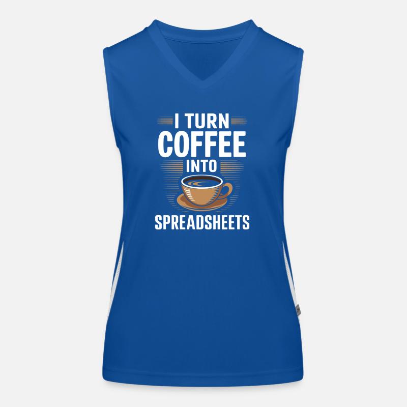 I Turn coffee into Spreadsheets Accountant Control Women's Functional Contrast Tank Top