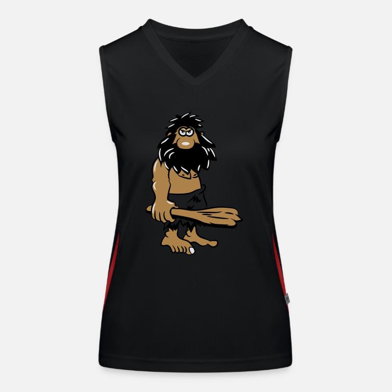 Steinzeitmensch höhlenmensch witzig Funktionelles Kontrast-Tank Top für Frauen