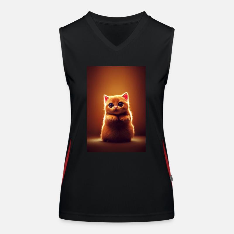 chat super mignon Débardeur respirant contrasté Femme