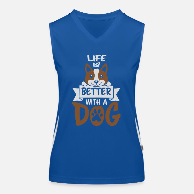 better with a dog Funktionelles Kontrast-Tank Top für Frauen