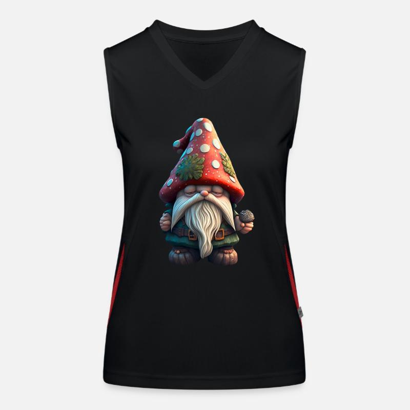 Sleepy dwarf with toadstool hat children Women's Functional Contrast Tank Top