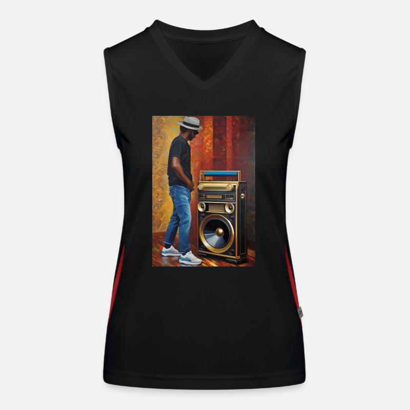 Old School Ghettoblaster Funktionelles Kontrast-Tank Top für Frauen