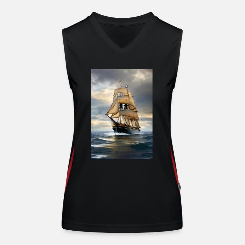 Sailing ship Women's Functional Contrast Tank Top