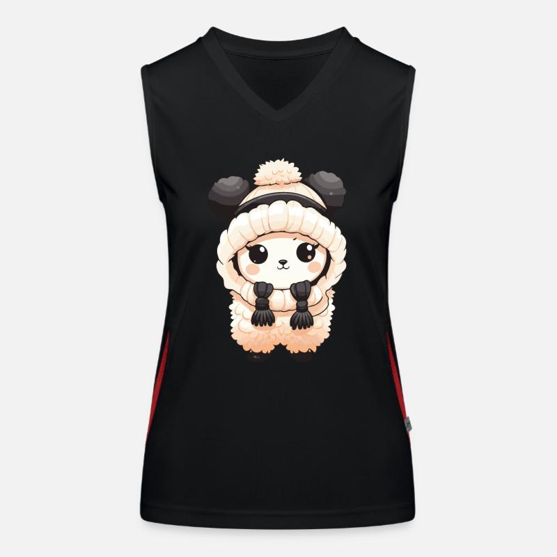 Alpaka Winter Lama Comic Funktionelles Kontrast-Tank Top für Frauen