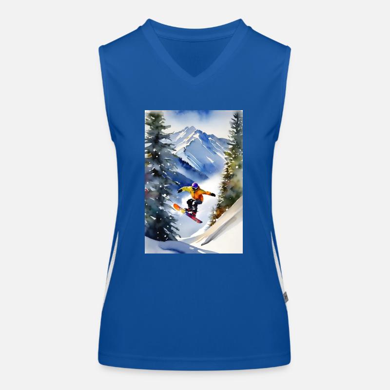 Snowboarder I Funktionelles Kontrast-Tank Top für Frauen