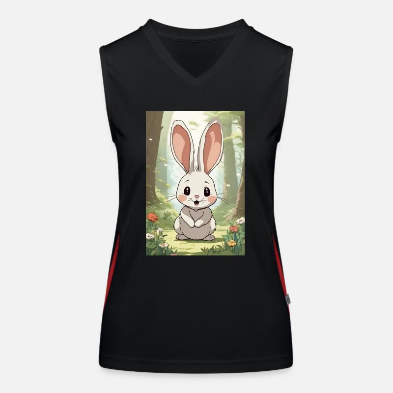 Lapin de dessin animé Débardeur respirant contrasté Femme