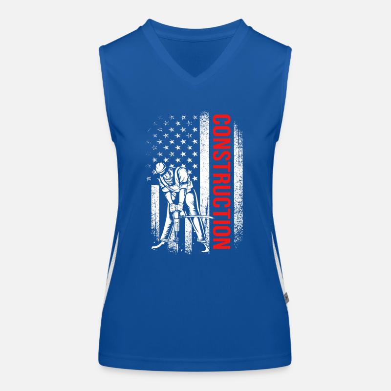 Construction worker construction site Women's Functional Contrast Tank Top