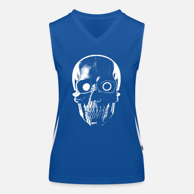 Sci-Fi Cyborg Skull Funktionelles Kontrast-Tank Top für Frauen