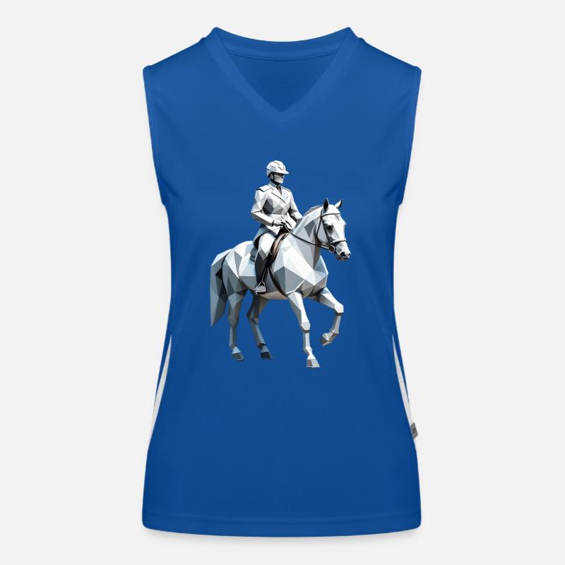 Low Poly Reiter - Ballett Design Funktionelles Kontrast-Tank Top für Frauen