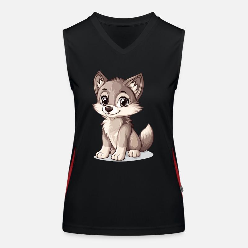 little cute wolf Women's Functional Contrast Tank Top