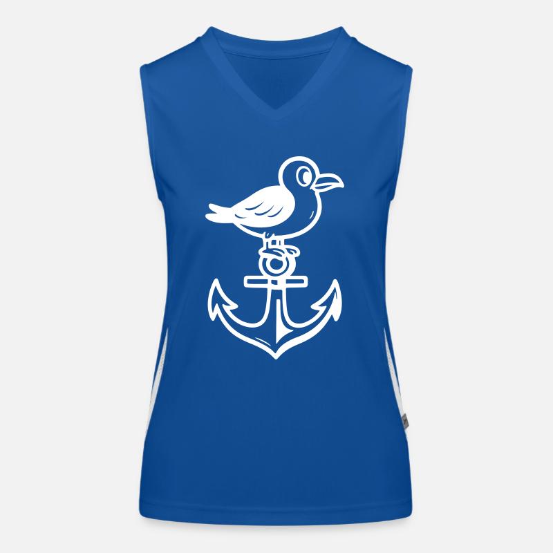 Möwe Anker Comic Funktionelles Kontrast-Tank Top für Frauen