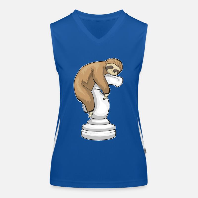 Faultier Schachfigur Springer Schach Funktionelles Kontrast-Tank Top für Frauen