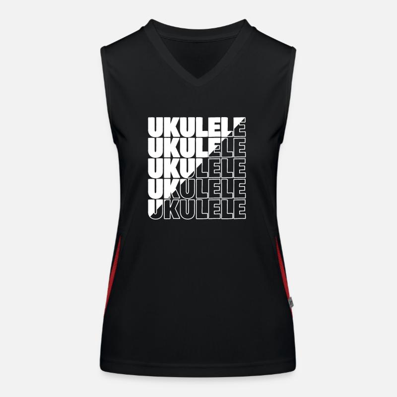 Ukulele typography diagonal Funktionelles Kontrast-Tank Top für Frauen