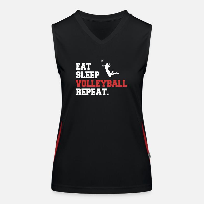 Eat, Sleep, Volleyball, Repeat Design Funktionelles Kontrast-Tank Top für Frauen