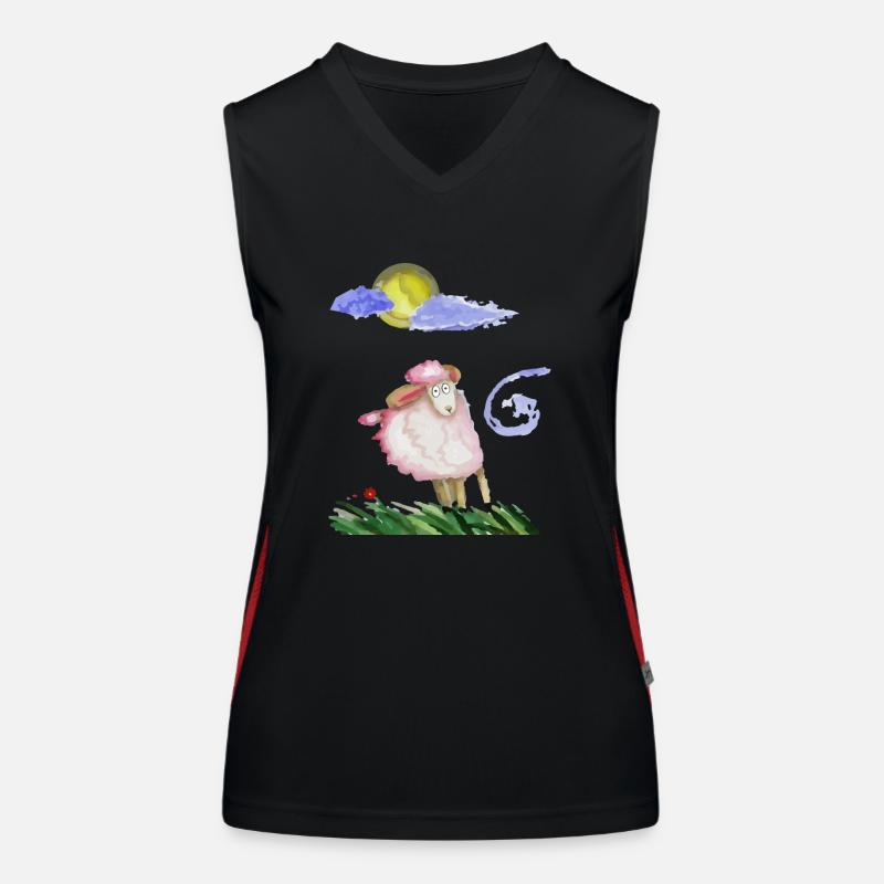 Schaf im Wind Funktionelles Kontrast-Tank Top für Frauen