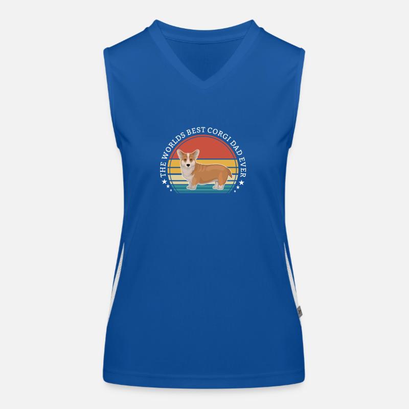 Corgi Dog Der beste Corgi Dad aller Zeiten Funktionelles Kontrast-Tank Top für Frauen
