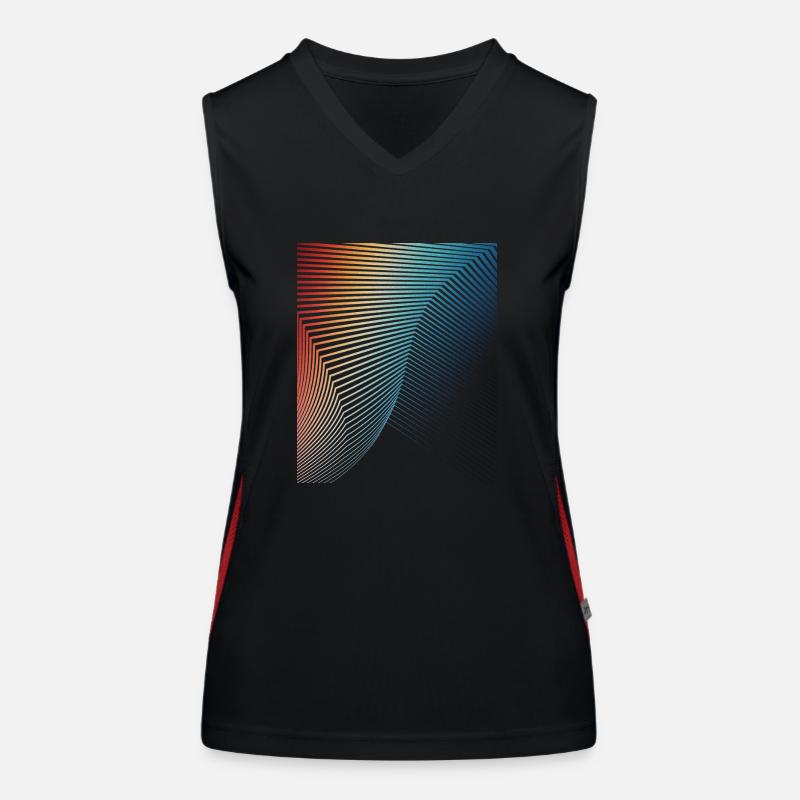 abstract geometric pattern spiral wave Women's Functional Contrast Tank Top
