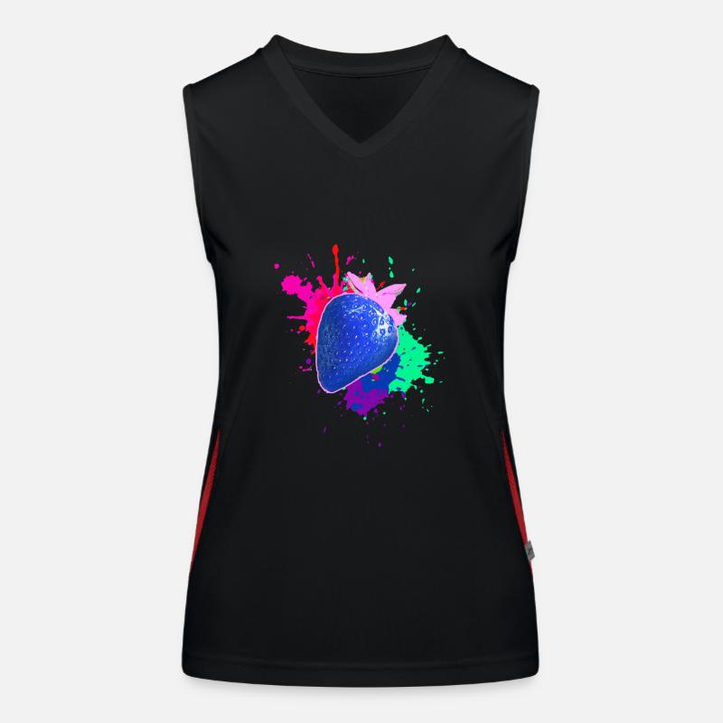 pop-art,erdbeere,farbklecks, splash Funktionelles Kontrast-Tank Top für Frauen