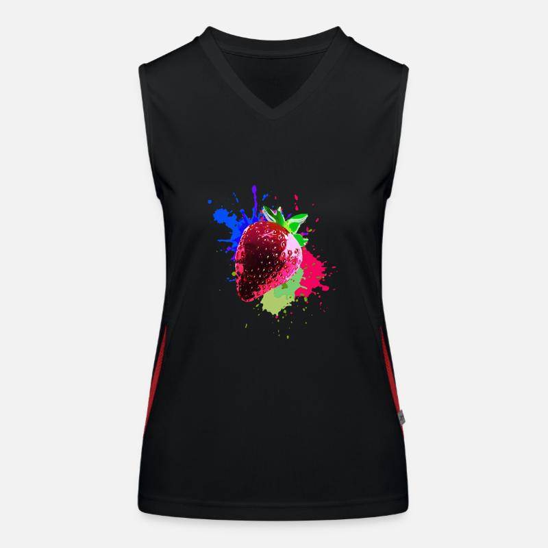 pop-art,erdbeere,farbklecks, splash Funktionelles Kontrast-Tank Top für Frauen