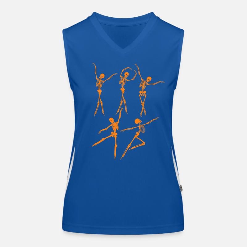 Dancing Skeleton Women's Functional Contrast Tank Top
