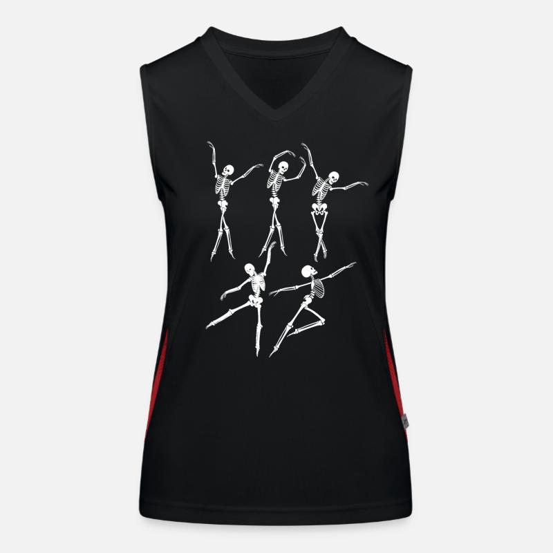 Dancing Skeletons - Women's Functional Contrast Tank Top - black/red
