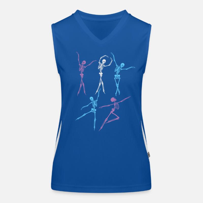 Dancing Skeleton Party Women's Functional Contrast Tank Top