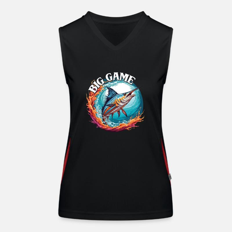 Springender Marlin Hochseefischen Tiefseefischen Funktionelles Kontrast-Tank Top für Frauen