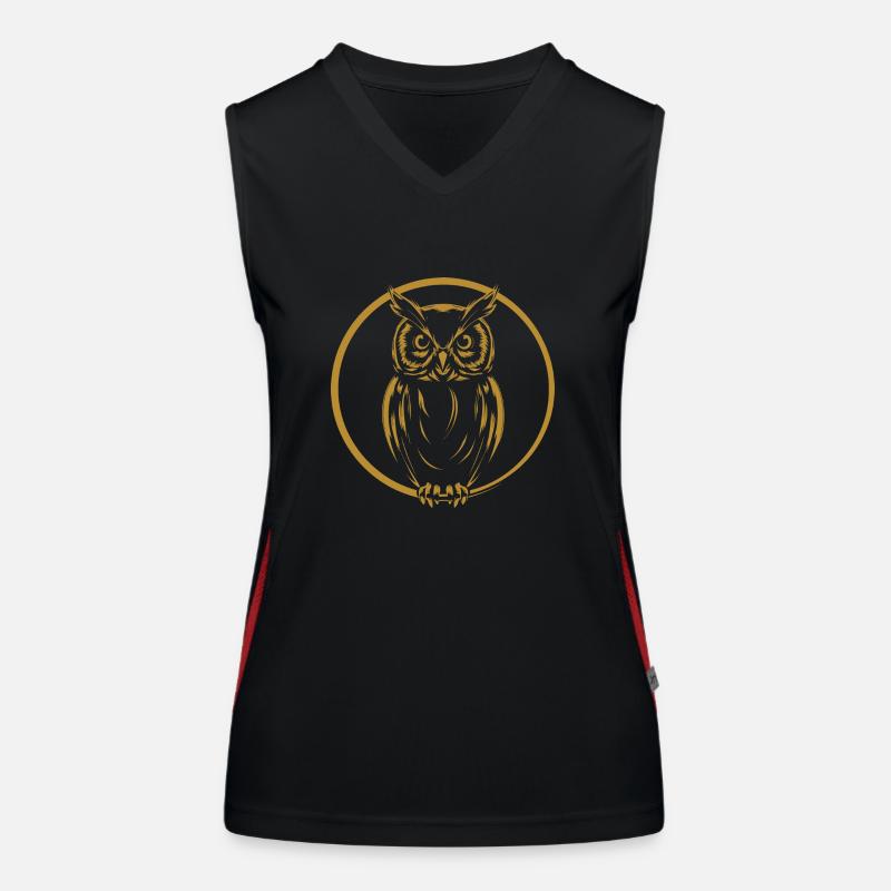 Eule grafisch Eulengrafik Funktionelles Kontrast-Tank Top für Frauen
