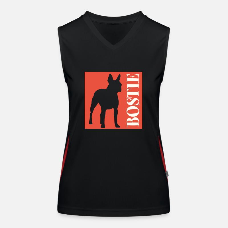 Boston Terrier Bostie Graphic with Lettering Women's Functional Contrast Tank Top