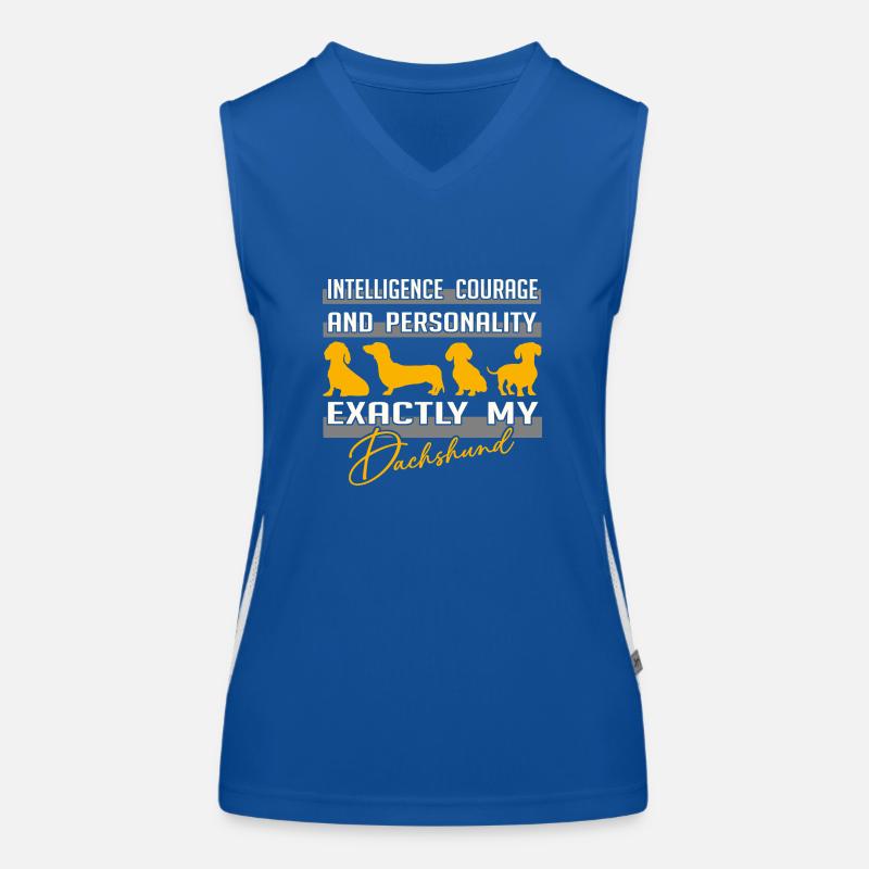 Intelligence, courage, personality - exactly my dachshund Women's Functional Contrast Tank Top